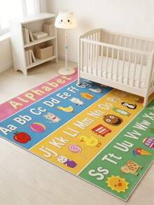 Alfombra educativa con alfabeto de dibujos animados, alfombra de juego linda, alfombra decorativa, decoración de dormitorio, alfombra pequeña, alfombra, decoración del hogar, alfombra para exteriores, alfombra lavable, regalo de graduación, regalo del Día de la Madre - Multicolor - Ver 4