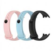 3条装男女通用纯色TPU表带，适用于小米手环3/4/6/5/7/8/9/10，也适用于小米手环7/6/5/4/3，硅胶腕带，小米手环5/6/7配件 - 彩色 - 查看 7