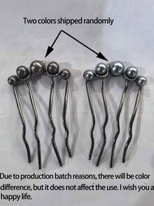 1件装优雅仿珍珠四爪发髻器，合金仿珍珠发夹梳，欧式设计婚礼发饰，优雅日常/婚礼派对发饰，秋季发饰，旅行必备，美发造型工具，女士配饰，护发 - 彩色 - 查看 4