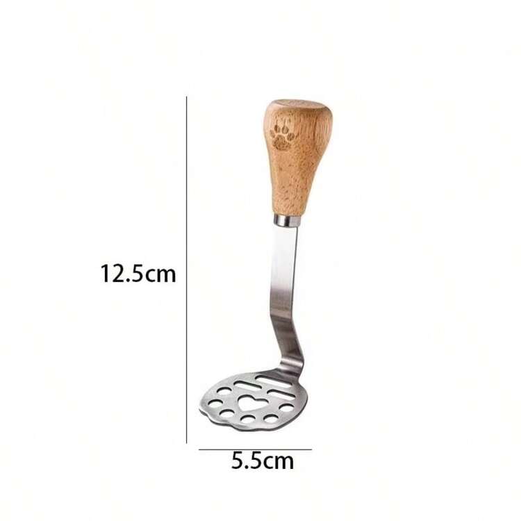 1个熊形不锈钢土豆捣碎器，立式食物压榨器，可用于捣碎鸡蛋和土豆，多功能滤勺 - 彩色 - 查看 9