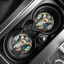 2 miếng lót ly hình chó Chihuahua dễ thương, chống trượt, cách nhiệt, phù hợp với nhiều loại cốc đựng đồ uống, dùng được cho cả nam và nữ. - Nhiều màu - Xem 3