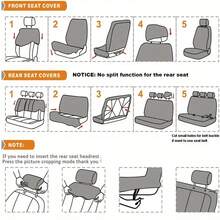 9pcs/4pcs Universal Butterfly Pattern Embroidered Car Seat Covers - Made Of Polyester Fabric, Suitable For All Seasons, Airbag Compatible, Washable By Hand (4pcs Set Includes 2 Seats, 9pcs Set Includes 5 Seats) - ZYT5 - View 11