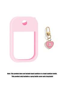 1 Set 1oz (30ml) No-Rinse Hand Sanitizer Spray Bottle Protective Case, 26 Designs Heart & Letter Pattern Silicone Anti-Drop Anti-Collision Protective Cover With Keychain, Suitable For Travel, Outdoor, Gift Use, Applicable For Halloween, Christmas - View 4