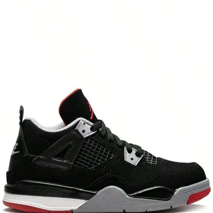 Nike Air Jordan 4 Retro Sneakers - Authentic Iconic Basketball Shoes | Viral 2026 Men's High-End Retro Streetwear | Premium Leather & Mesh Performance Trainers | Classic Air Cushioning & Support Wings | Legendary Designer Athletic Footwear - Bred (2019) - 查看 1