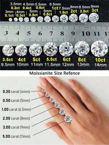 Nhẫn Moissanite bạc S925, quà tặng cầu hôn, kỷ niệm, ngày Valentine, nhẹ nhàng, sang trọng, đa năng, phù hợp đeo hàng ngày cho nữ. - trắng - Xem 6