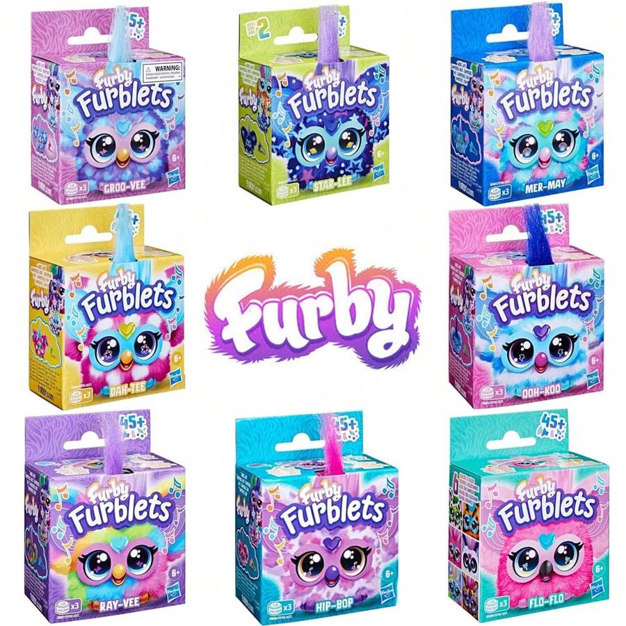 Hasbro Furby Furblets 迷你朋友，45 种以上音效和音乐，只会说 Furbish 语，电子毛绒玩具，返校礼物，适合 6 岁及以上儿童