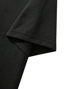 Áo thun nam tay ngắn dáng rộng kiểu cổ điển - màu đen - Xem 7