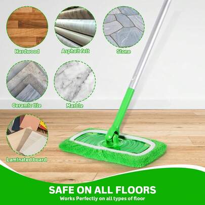 5PCS Dry Sweeping Cloths & Wet Mopping Cloths, Washable Pads For Hardwood Floor Cleaning