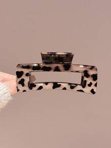 4pcs/Set Women's Chic Leopard Print Rectangular Criss-Cross Curved Hair Claw Hair Clips, Fashion Versatile Elegant Minimalist, Suitable For Daily, Casual, Party, Beach, Vacation, Hairstyling, Face/Hair Washing, Makeup, Outfit Accessories, Spring/Summer/Autumn/Winter,Travel,Birthday - Multicolor - View 13