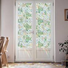 Window Privacy Film Stain Glass Window Film Rainbow Window Film Window Clings Non-Adhesive Reusable Ornamental For Bedroom (Leaf Rainbow, 17.5 X 78.7 In) - 黛西彩虹 - 查看 1