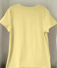 1pcs Fashion Plus Size Women's Clothing,Women's Light Blue Casual Short-Sleeve T-Shirt With "One Day At A Time" Heart Print - Soft Polyester, Round Neck, Machine Washable, Spring/Summer Fashion Essential, Everyday Tshirt |   Round Neck ShirtWomen's T-Shirt - 黃色 - 查看 6