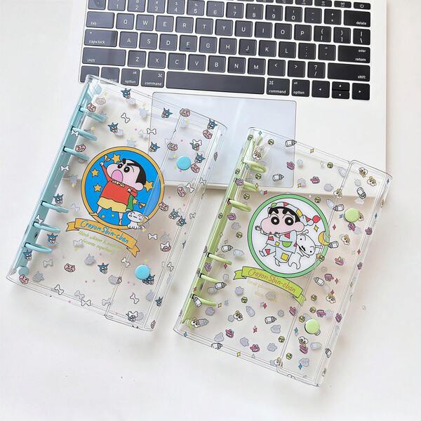 Cuaderno transparente con hojas A6, cuaderno con pegatinas de hojas, libro de pegatinas, libro de almacenamiento de tarjetas fotográficas de K-pop, cuaderno transparente de hojas con doble anillo de cuero suave, adecuado para manualidades DIY, libros de ocio, álbumes de fotos, libros de pegatinas, cuadernos, álbumes de recortes, libros contables, suministros escolares, suministros de oficina, etc.