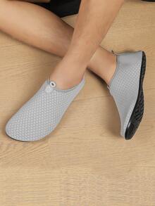 女士轻便透气舞蹈鞋，防滑赤足袜，适合普拉提、健身和居家穿着 - 灰色 - 查看 3