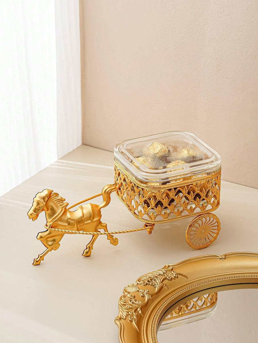 Hộp quà tặng bằng thủy tinh, thiết kế hiện đại kiểu xe ngựa, thích hợp cho tiệc tùng, đồ dùng học tập, đựng thực phẩm, kẹo, sô cô la, bánh quy, v.v. - Xem 1