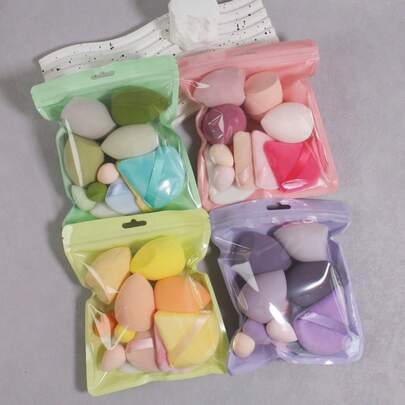 7pcs/11pcs High Quality Makeup Sponge Set, Including Large And Small Makeup Sponges, Cosmetics, Affordable, Room Decor, Vanity, Travel, Bedroom, Makeup Accessories, Pads, Vanity, Makeup Pads, Inexpensive, Christmas Stocking Stuffers, Makeup Tools, Cheap Items, Gifts, Women Gifts, Christmas Gifts, Travel, Inexpensive Items, Travel Essentials