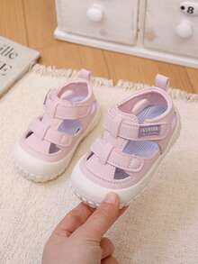 婴幼儿男女童夏季凉鞋，新款透气防踢防滑镂空运动休闲沙滩鞋 - 粉色 - 查看 2