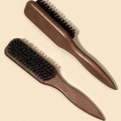 1 lược chải tóc lông lợn rừng, thích hợp để tạo kiểu tóc đuôi ngựa mượt mà, búi tóc, làm mượt tóc con, tóc con bay và tạo hình đường chân tóc, kèm lược răng thưa để chia và rẽ tóc.