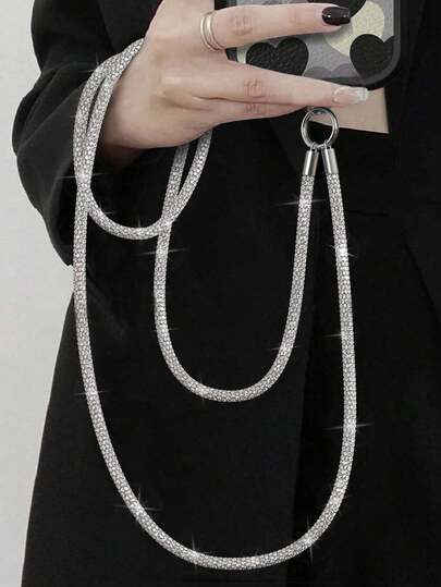 1 dây đeo điện thoại lấp lánh nhẹ (lấp lánh dưới ánh nắng và ánh sáng), dây đeo điện thoại đính kim sa chống thất lạc, phụ kiện điện thoại đeo chéo, dây chuyền cho mọi loại ốp điện thoại, quà tặng đa năng cho mẹ, gia đình, bạn bè, sinh nhật, ngày lễ.