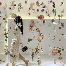 Cortina de flores artificiales estilo bohemio - Decoración floral colgante vibrante, pétalos caídos de color aleatorio, escena de cascada, adecuada para decoración primaveral al aire libre, sin batería - 20Pcs - Ver 8