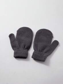 1 双儿童纯针织手套，户外防寒休闲百搭冬季保暖手套 - 兒童針織手套 - 查看 19