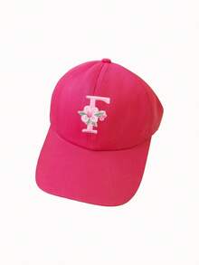 1pc Solid Color Open Back Ponytail Baseball Cap With 26 Letters, Women Fashion Sports Sun Hat For Outdoor UV Protection,Summer,Beach - Hot Pink - View 10