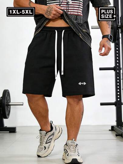 男士加大码纯色休闲街头运动短裤，带口袋，男士宽松直筒休闲裤，男士加大码裤子，加大码运动裤，宽松黑色运动裤，男士运动裤，男士短裤，送给丈夫的礼物