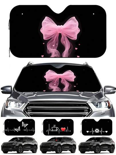 1 tấm che nắng xe hơi in họa tiết tối giản, che nắng kính chắn gió, giữ cho nội thất xe luôn mát mẻ, phù hợp cho xe SUV và sedan.