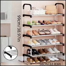 1pc Adjustable Multi-Tier Metal & Plastic Shoe Rack - Freestanding Shoe Organizer Suitable For Entryway, Hallway, Bedroom, Living Room - Easy Assembly, Space-Saving Design, Fits Various Room Types, Christmas, Winter - Multicolor - View 4
