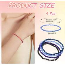 PATIKIL - Bohemian Stackable Bracelets With Glass Beads, 44314445 - Clear - View 2