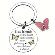 Butterfly Keychain For Women - Inspirational Gifts, Motivational Key Rings With Encouraging Message, Elegant Gift - Silver - View 2