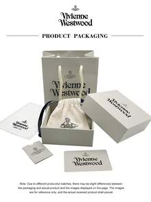 Vivienne Westwood Bộ sưu tập mặt dây chuyền Tiny Orb mới, dây chuyền Aurora Pilot cỡ trung, mạ vàng, bằng đồng thau, đính đá lấp lánh. - Vàng - Xem 12