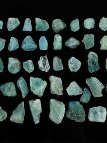 Naturalny, surowy kryształ niebieskiego fluorytu - nieregularny, surowy, luźny kamień do uzdrawiającej biżuterii Reiki (0,79-1,2 cala) - Niebieski - Zobacz 3