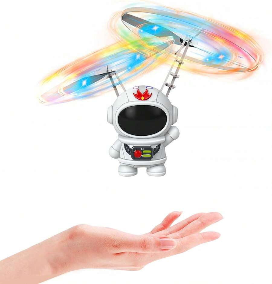 Juguetes voladores en miniatura y drones aptospara nifiosperfectos para regalos de cumpleafiosy Navidad. incluyemini robots y astronautas conluces LED, ideales para jugartanto en interiorescomo en exteriores - Blanco - Ver 1