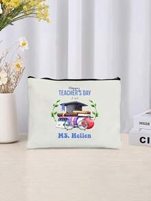 Túi đựng mỹ phẩm "Ngày Nhà giáo" thiết kế riêng - Túi đựng mỹ phẩm du lịch bằng vải canvas cá nhân hóa. Một chiếc túi đựng mỹ phẩm du lịch nhẹ và thời trang với thiết kế đầy cảm hứng. Có thể gấp gọn và dễ mang theo, là món quà hoàn hảo cho mùa tựu trường, Ngày Nhà giáo, mùa tốt nghiệp hoặc Ngày của Mẹ. - Nhiều màu - Xem 5