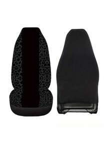 1 Set Black Leopard Print Patchwork Car Seat Cover, Automotive Interior Decor Cushion Pad, Suitable For SUV & Sedan, All Season, Washable - Multicolor - View 7