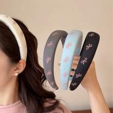 1pc Elegant Pink Bow Headband, Versatile Daily Wear & Makeup Washing Headband For Women - Multicolor - View 2