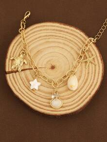 1件装度假风海星海洋系列手链，小众优雅高端百搭日常佩戴 - 彩色 - 查看 3