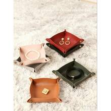 Nordic Style PU Leather Folding Desktop Storage Tray, Multi-Size, Suitable For Living Room, Can Hold Jewelry, Cosmetics, Keys, Nuts, Candies And Other Daily Necessities - Multicolor - View 10