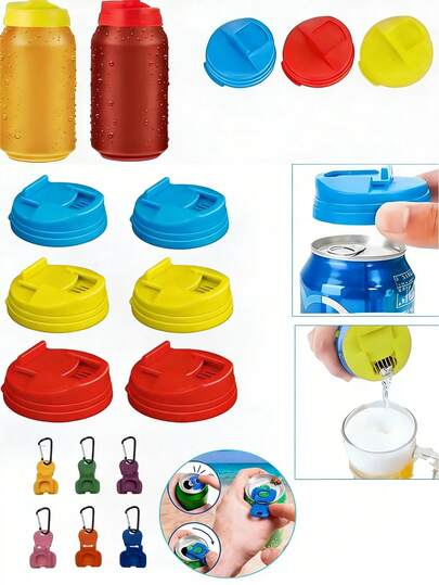 Multi-Color Soda Can Lids,With Plastic Cola Beverage Can Opener - Leak-Proof And Reusable Plastic Beverage Protector Fits Standard 2.4 Inch Cans, Easy Pour Spill-Proof Stopper, Mess-Free Drinking, Soda Can Lid, Assorted Colors ,It Is A Practical Small Tool In Daily Life. Camping Beverage Accessories,Gifts For Family, Friends, And Loved Ones; Mother'S Day Gifts