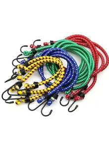 Heavy Duty Elastic Luggage Strap With Double Hooks - Safety Rope, Suitable For Suitcases, Motorcycles, Cars, Trucks, Bicycles - Multipurpose Cargo Rope For Travel, Moving, Warehouse - Durable And Easy To Use, Luggage Strap For Travel, Vehicle Cargo Rack, Multipurpose Cargo Rope, Sturdy Hook Design, Moving Essential, Reinforced Structure, Moving Supplies - Multicolor - View 1