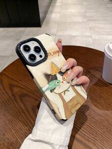 可爱卡通猫手机壳 - 鱼眼面具派对帽设计，ins风防震保护套，适用于 11/12/12Pro/13/14/14Pro/15Pro/16Pro/17Pro/14ProMax/15ProMax/16ProMax/17ProMax系列 - 彩色 - 查看 3