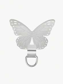 360°旋转超薄0.2mm手机垫，复古蝴蝶图案，304不锈钢手机夹，手机挂绳配件，单扣垫，超薄防丢背贴，坚固连接垫，单耳耳机夹，通用腕带金属垫贴片夹 - 彩色 - 查看 17