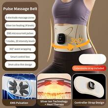 Popular Skinny Abdomen Massager EMS Micro Current Waist Massage Abdominal Heating Sports Full Burning Beauty Plastic Instrument Belt - YM-03 English Detachable Version + Flexible Strap - View 8