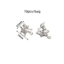 10个/包 不锈钢叶子、树、三叶草、菱形耳钩，简约时尚不褪色耳环配件，DIY珠宝制作耳环组件 - 附吊耳釘 - 查看 10