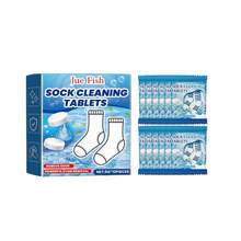 JUE FISH 12 Stück Socken Tiefenreinigungstücher, Wäsche Fleckentferner Tabletten für weiße Socken & Sneaker, tragbares Farbschutz Waschpapier, müheloser Schmutzradierer, reisefreundliche konzentrierte Wäschemittel, sofortige Auffrischung für graue Socken, unverzichtbares Zubehör - Wie viele - Übersicht 6