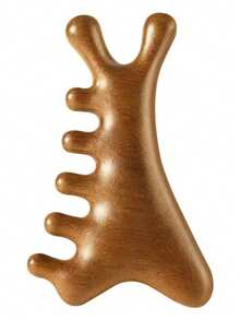 2pcs Wooden Facial & Head Massage Set - Ergonomic Double-Finger Design, Head Comb, Unisex For Scalp, Face & Body Massage - Multicolor - View 8