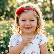 Set de accesorios para el cabello de diadema con flor de gasa para niñas, regalo de utilería para fotos de bebés - Multicolor - Ver 6