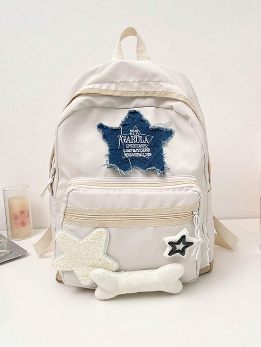 Ba lô Star Patch, kiểu dáng thường ngày, thích hợp cho đi học và du lịch. - A - Xem 1
