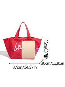 Túi mua sắm kiểu dáng mới, mềm mại, dung tích lớn, thiết kế họa tiết chữ cái, túi đeo vai đi biển kiểu dáng nghỉ lễ, túi đi biển, ba lô du lịch, ví nữ thường ngày, thích hợp cho đi làm, mua sắm, dự tiệc, đi học, du lịch. - Đỏ - Xem 8