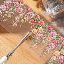 5*200cm 1 cuộn băng dính PET chủ đề dây leo tươi mát, tự dán, dùng để trang trí sổ lưu niệm, nhật ký, tranh ghép ảnh. - Xem 6